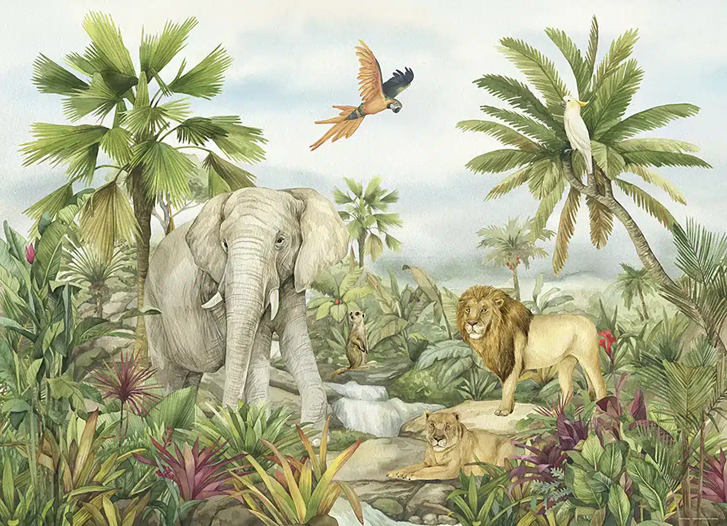Jungle Elephant | Made-to-Measure Kids Wallpaper | Artlook | FTD5P 352177