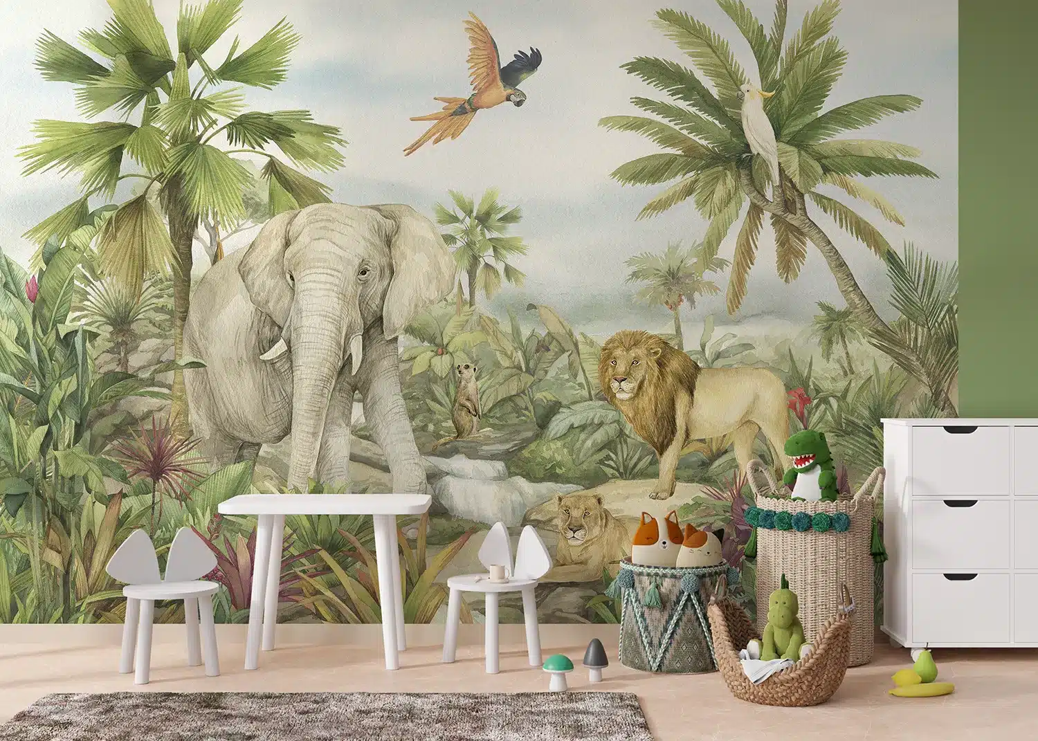 Jungle Elephant | Made-to-Measure Kids Wallpaper | Artlook | FTD5P 352177