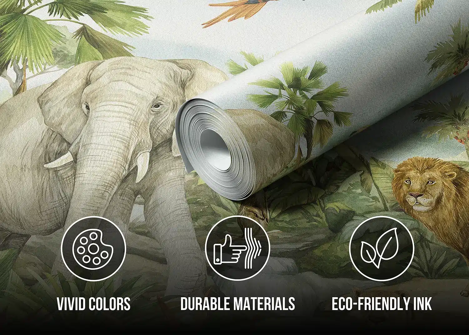 Jungle Elephant | Made-to-Measure Kids Wallpaper | Artlook | FTD5P 352177 3
