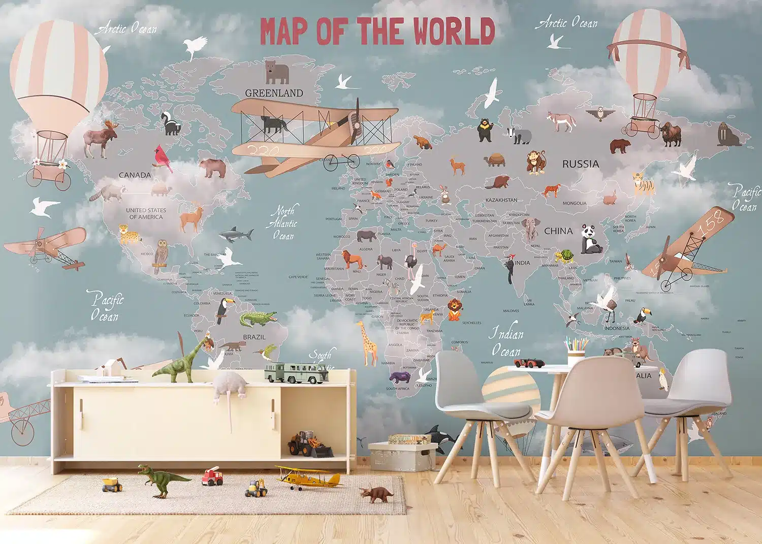 Kids' Aeromap | Made-to-Measure Kids Wallpaper | Artlook | FTD5P 352241 3