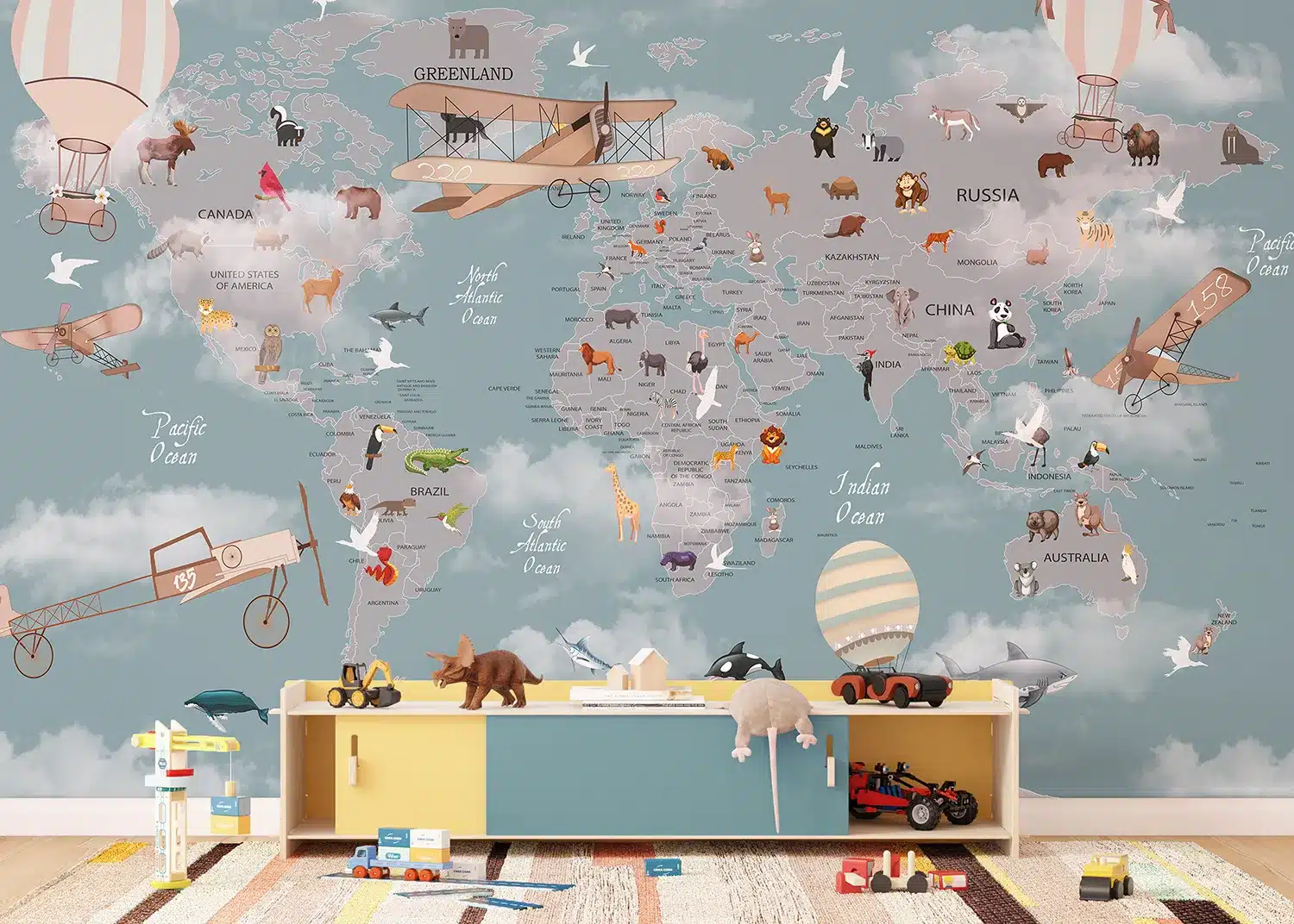 Kids' Aeromap | Made-to-Measure Kids Wallpaper | Artlook | FTD5P 352241