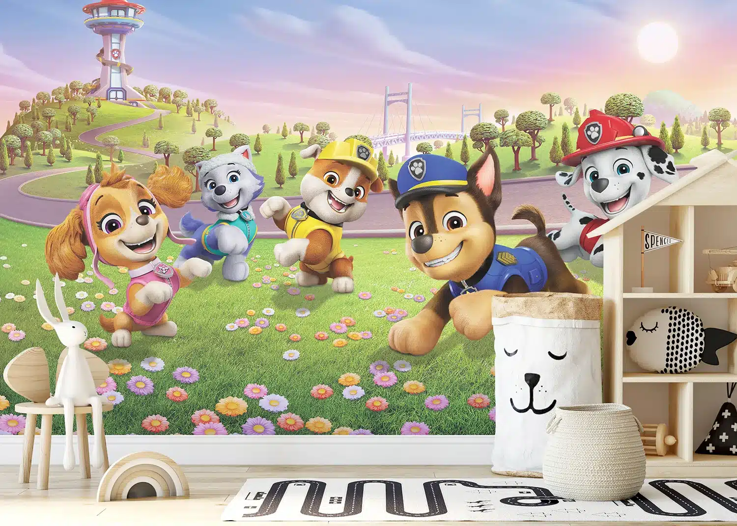 Paw Patrol Pups on the Flower Field | Made-to-Measure Kids Wallpaper | Artlook | FTD5P 352283 2