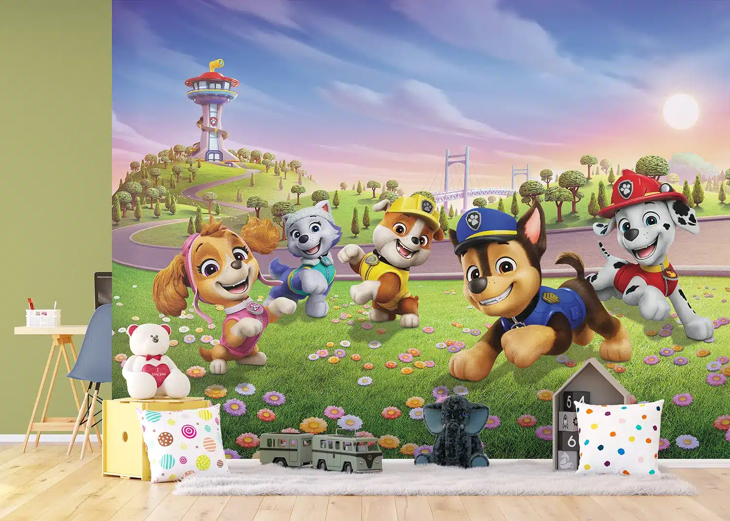 Wall Mural Paw Patrol Pups on the Flower Field, Made to Measure, FTD5P 352283 2
