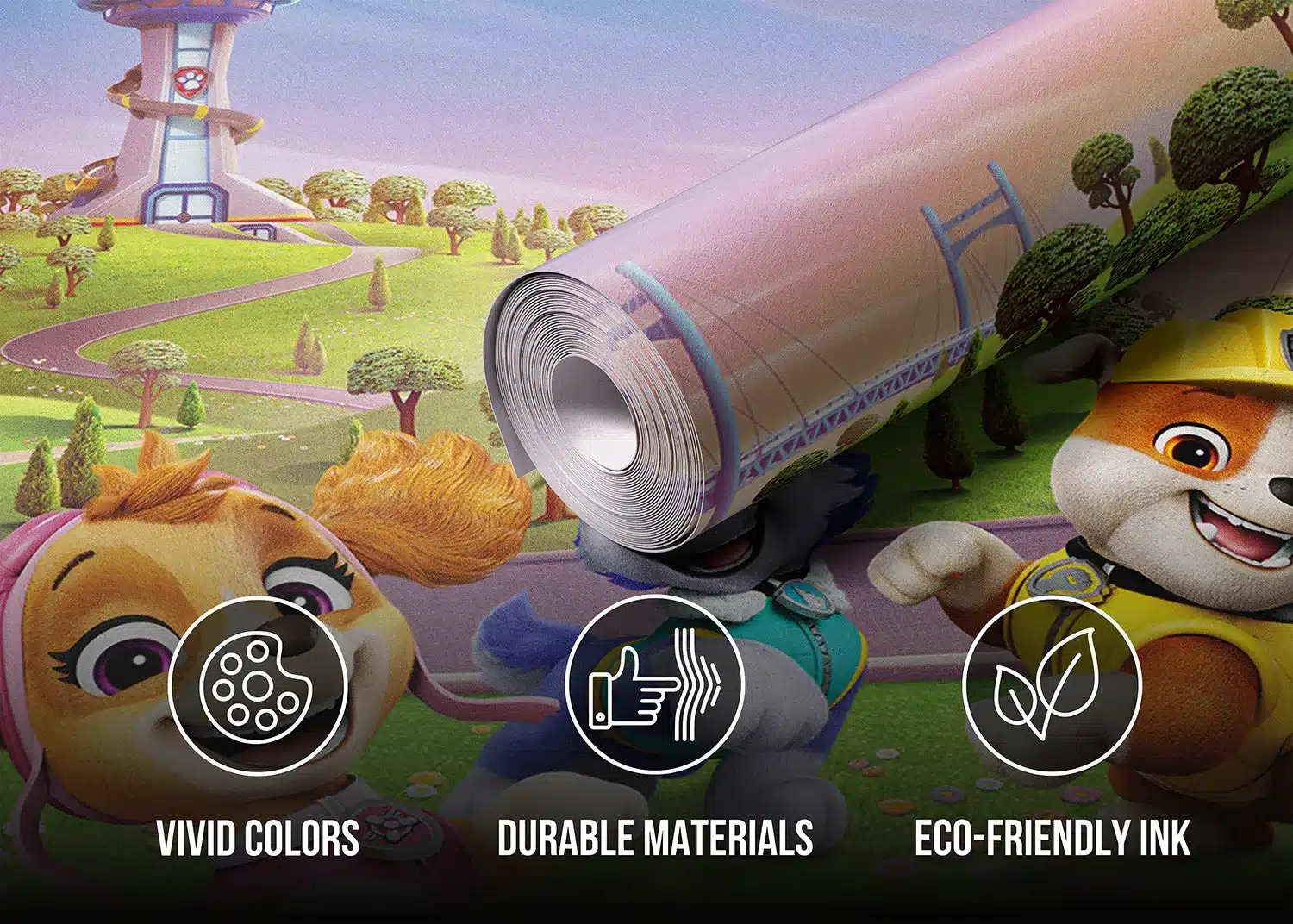 Paw Patrol Pups on the Flower Field | Made-to-Measure Kids Wallpaper | Artlook | FTD5P 352283 4