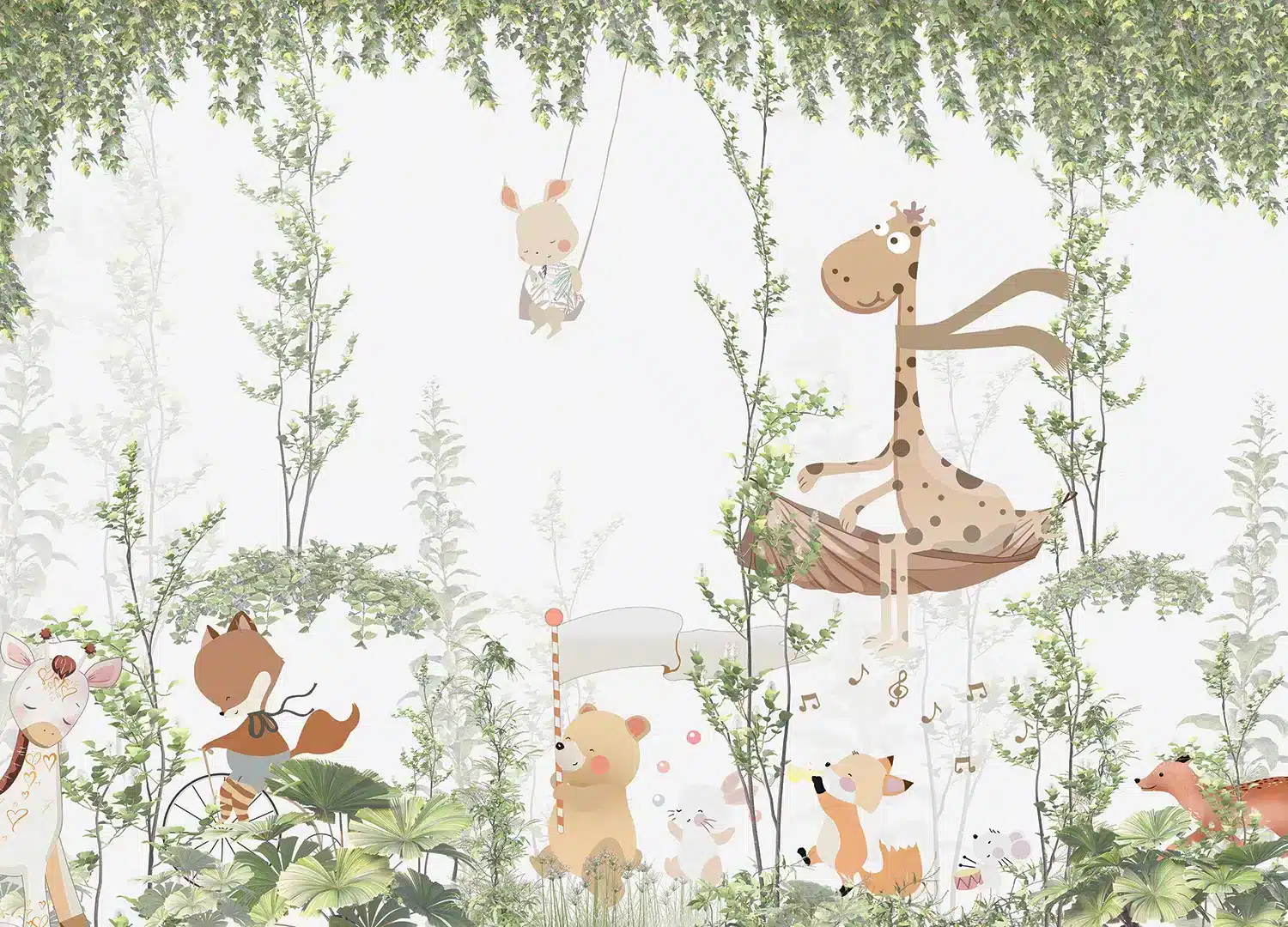 Jungle Friends Gathering | Made-to-Measure Kids Wallpaper | Artlook | FT5P 352347