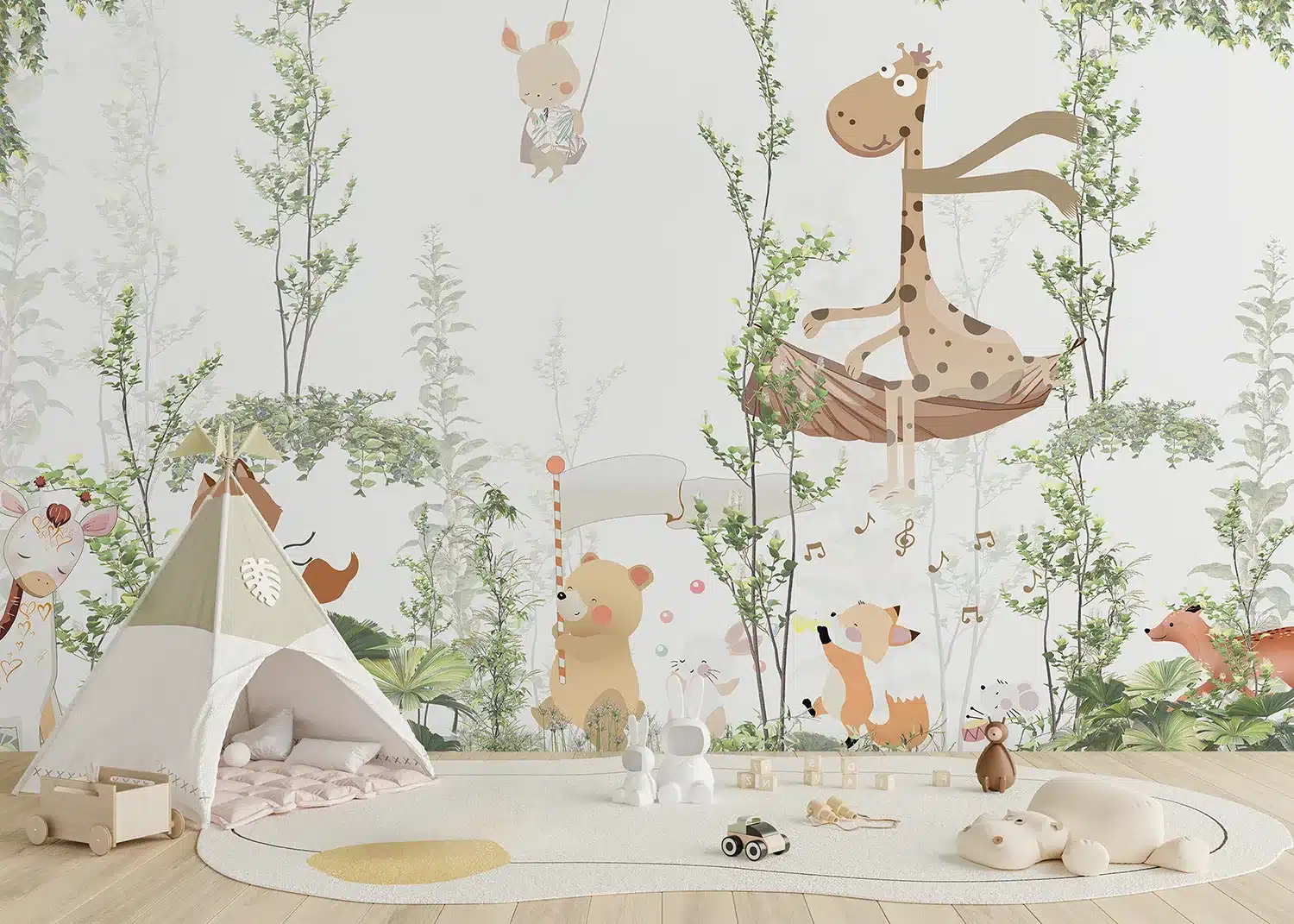 Jungle Friends Gathering | Made-to-Measure Kids Wallpaper | Artlook | FT5P 352347 2
