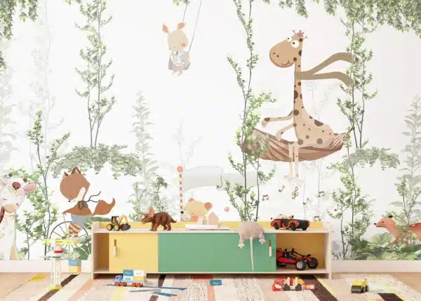 Jungle Friends Gathering | Made-to-Measure Kids Wallpaper | Artlook | FT5P 352347