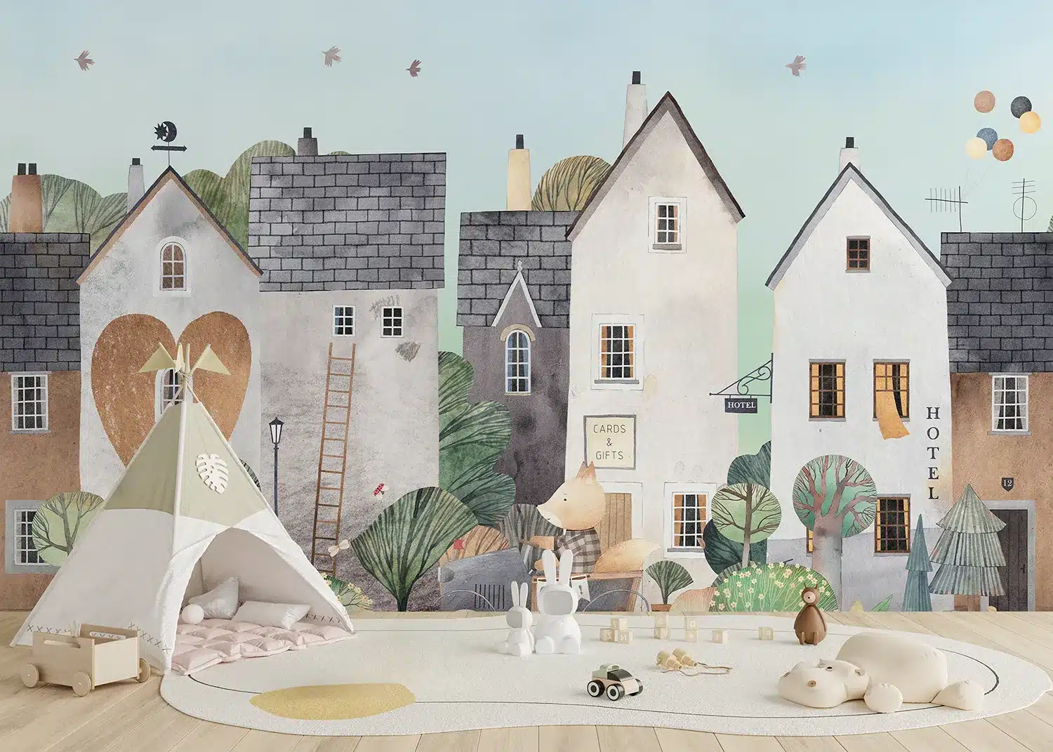 Lovely Neighborhood | Made-to-Measure Kids Wallpaper | Artlook | FTD5P 352371 3