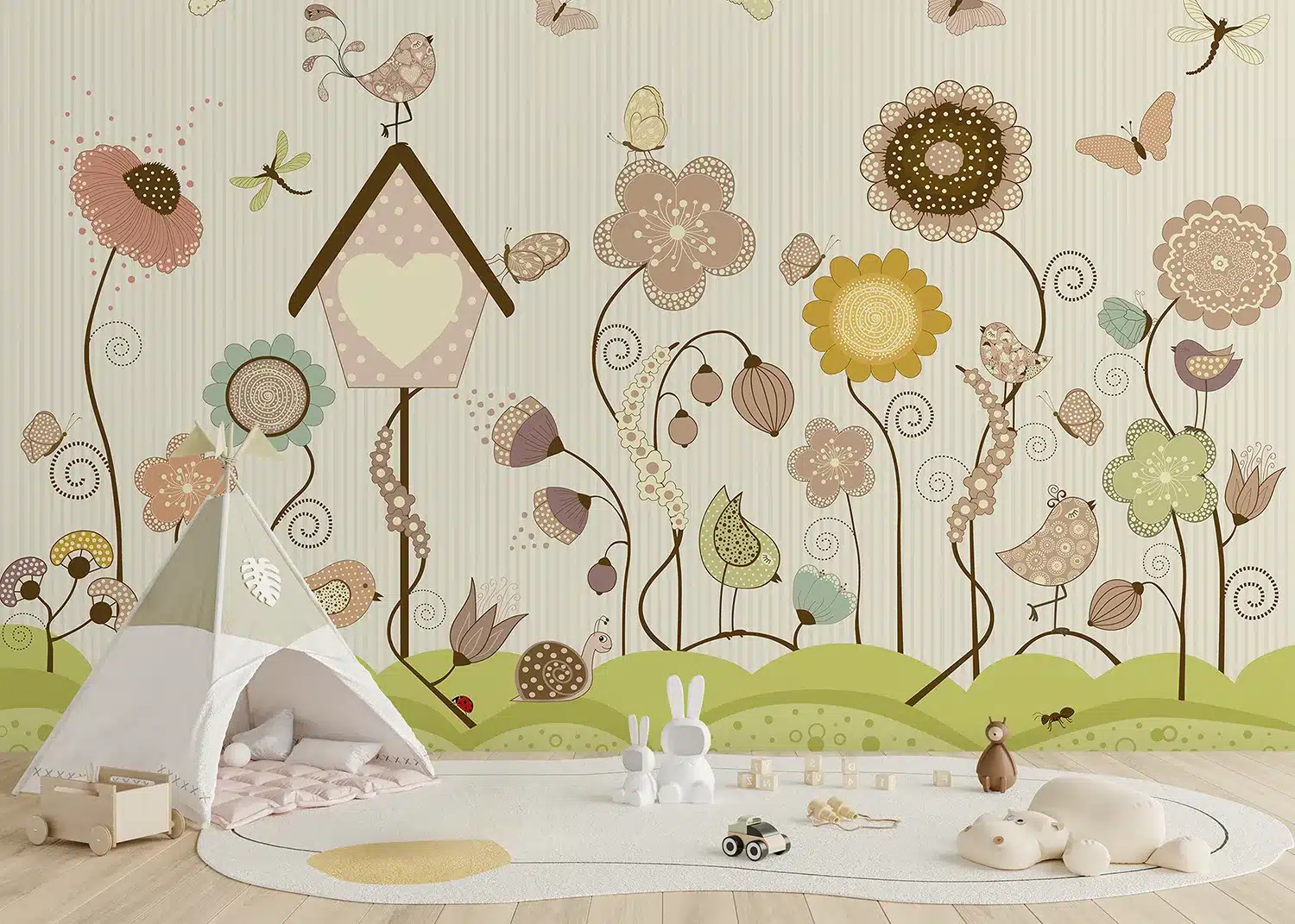 Green Sunlit Garden | Made-to-Measure Kids Wallpaper | Artlook | FTD5P 352375 3
