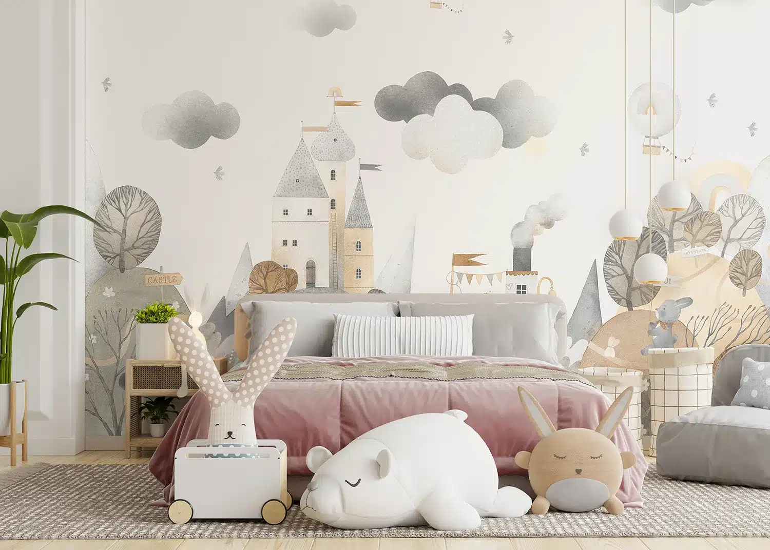 Watercolor Dreamy Forest Landscape | Made-to-Measure Kids Wallpaper | Artlook | FTD5P 352393 3