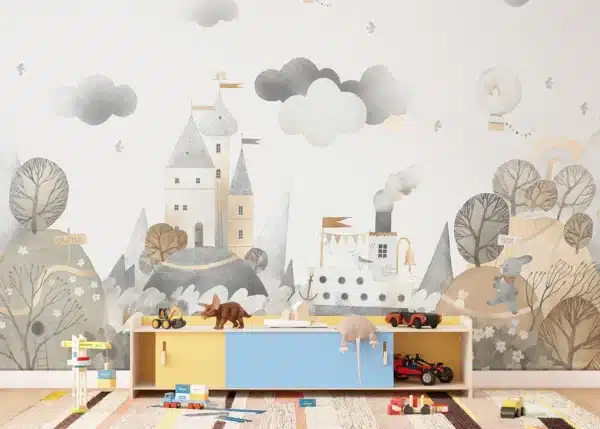 Watercolor Dreamy Forest Landscape | Made-to-Measure Kids Wallpaper | Artlook | FTD5P 352393
