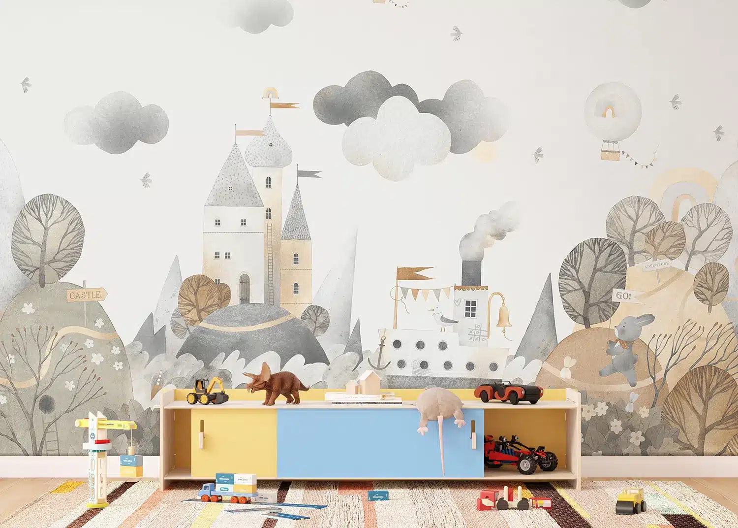 Watercolor Dreamy Forest Landscape | Made-to-Measure Kids Wallpaper | Artlook | FTD5P 352393