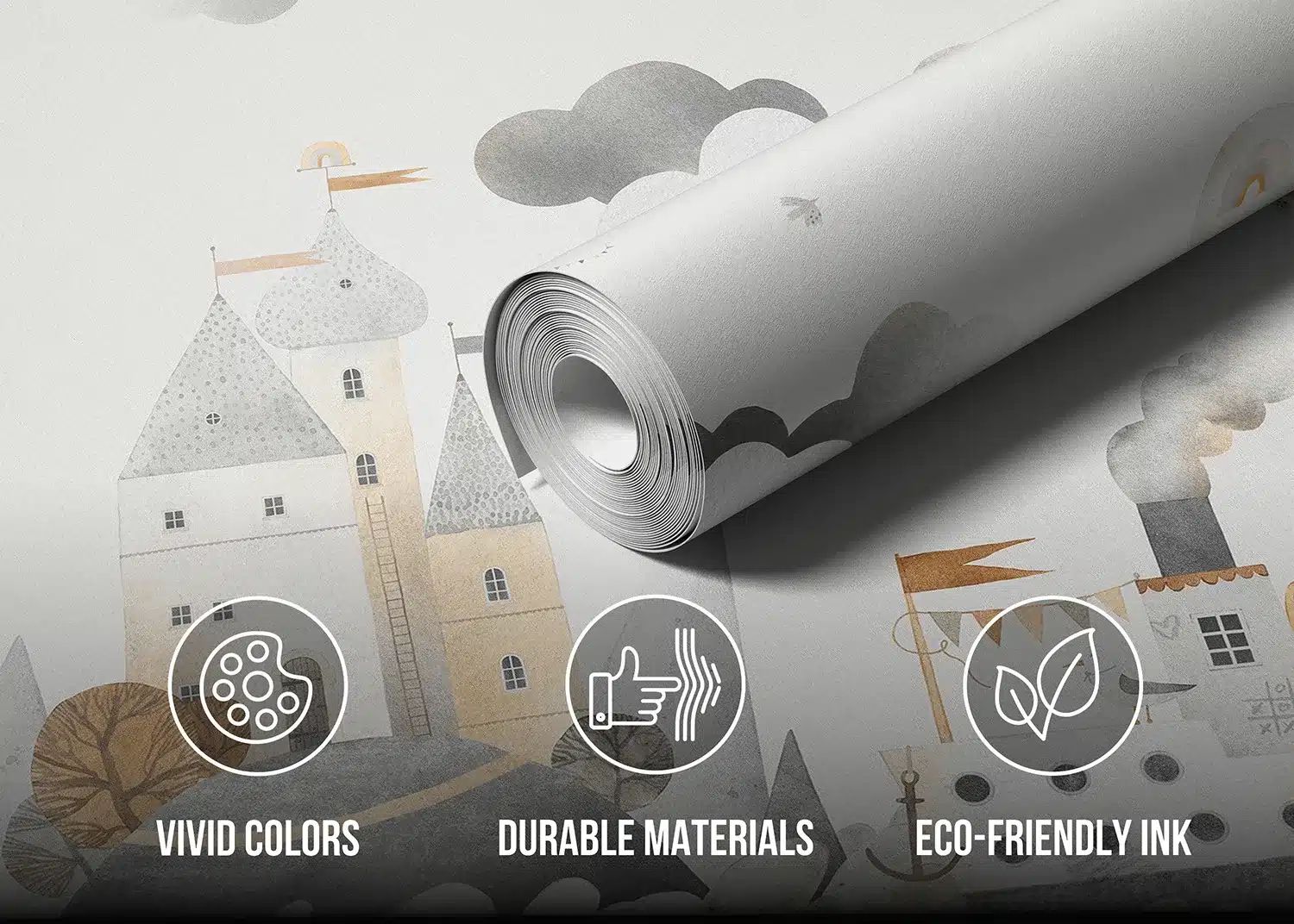 Watercolor Dreamy Forest Landscape | Made-to-Measure Kids Wallpaper | Artlook | FTD5P 352393 4