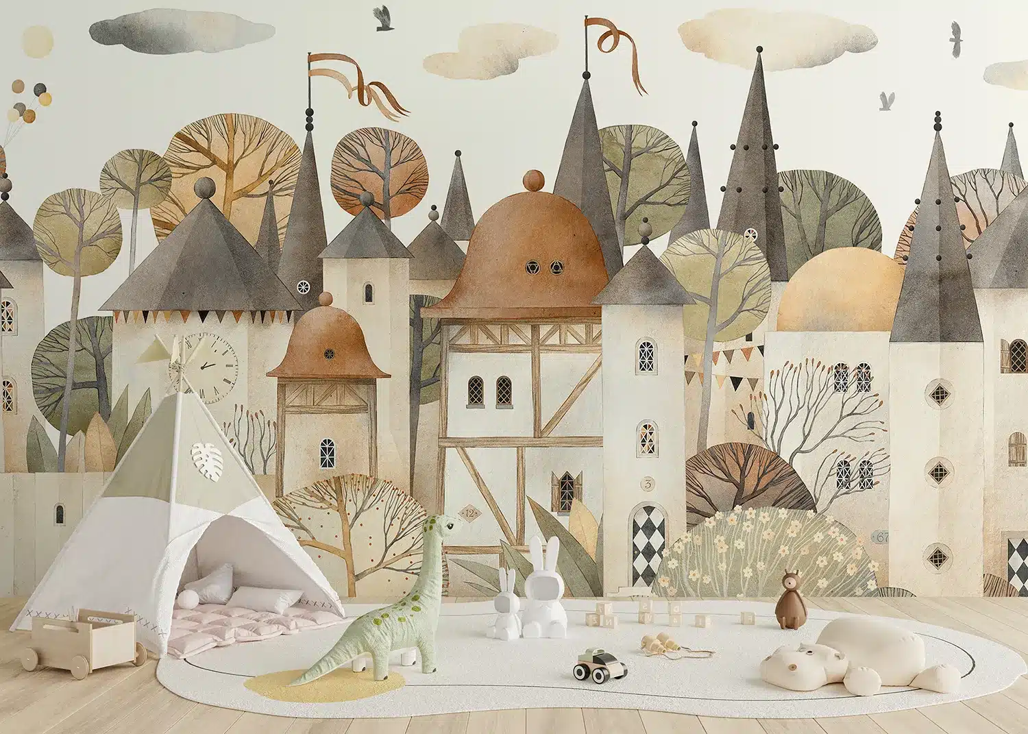 Watercolor City | Made-to-Measure Kids Wallpaper | Artlook | FTD5P 352395 3