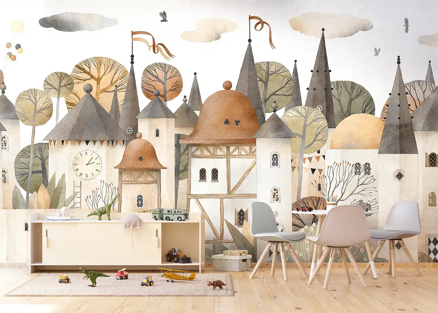 Watercolor City | Made-to-Measure Kids Wallpaper | Artlook | FTD5P 352395 2