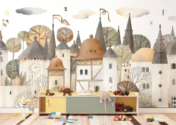 Watercolor City | Made-to-Measure Kids Wallpaper | Artlook | FTD5P 352395