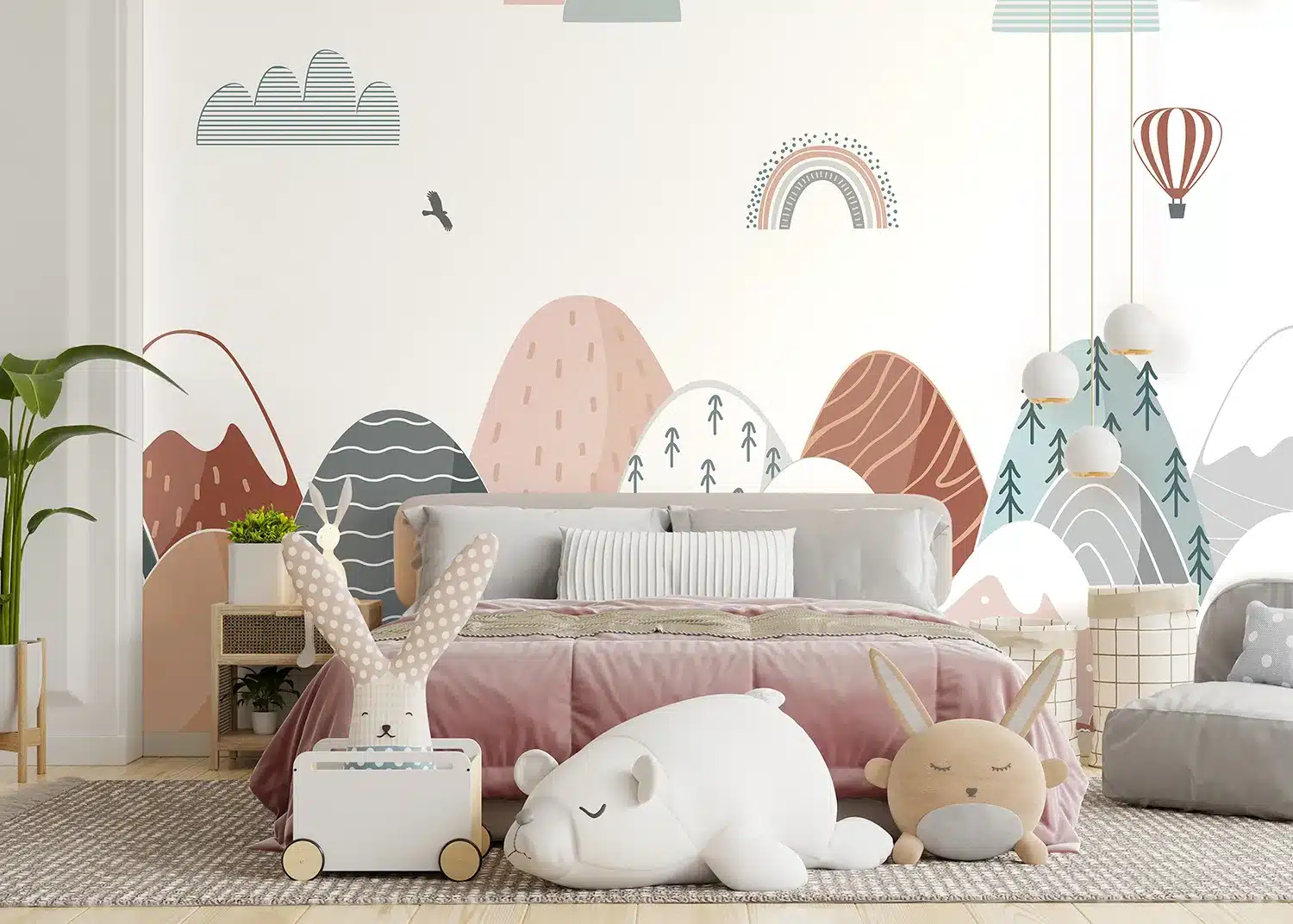 Pastel Mountain Journey | Made-to-Measure Kids Wallpaper | Artlook | FTD5P 352399 3