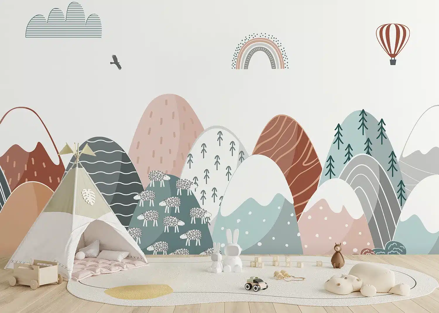 Pastel Mountain Journey | Made-to-Measure Kids Wallpaper | Artlook | FTD5P 352399 2