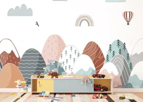 Pastel Mountain Journey | Made-to-Measure Kids Wallpaper | Artlook | FTD5P 352399