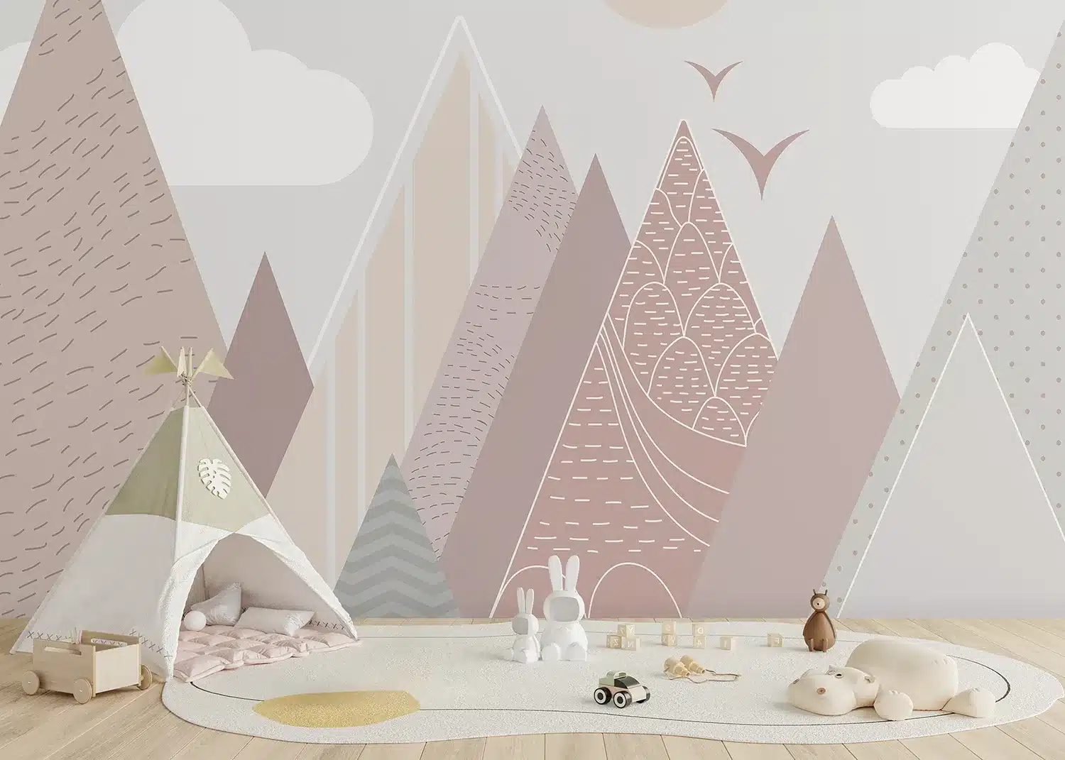 Mountains & Clouds | Made-to-Measure Kids Wallpaper | Artlook | FTD5P 352401 2