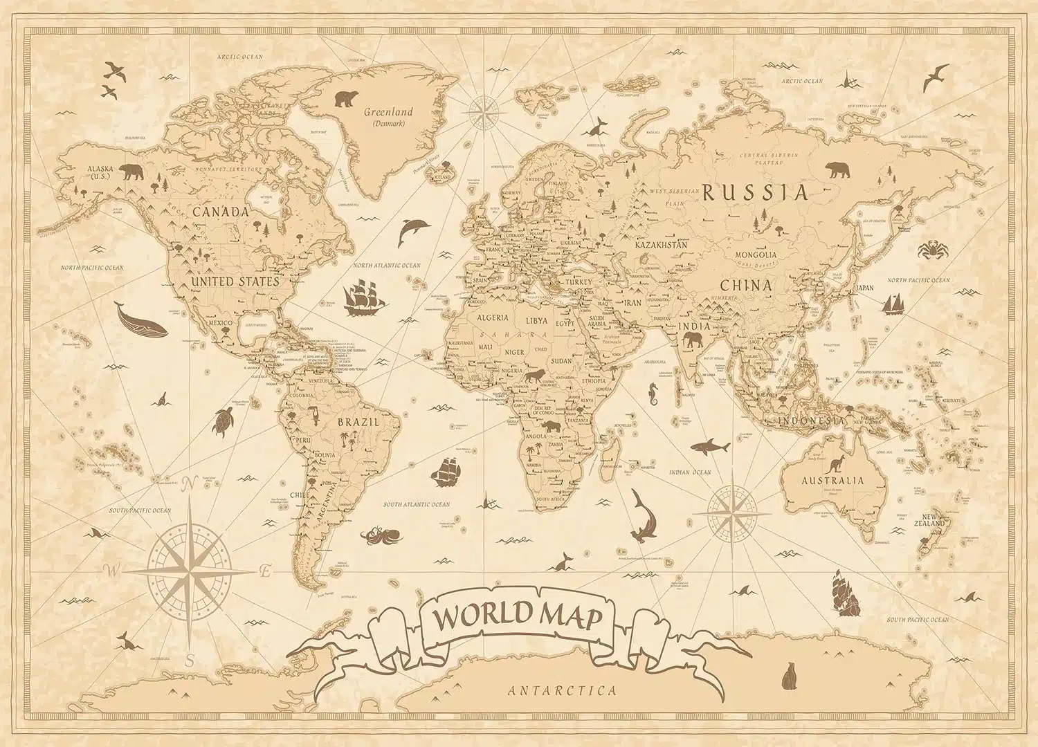 Antique Atlas | Made-to-Measure Kids Wallpaper | Artlook | FTD5P 352433