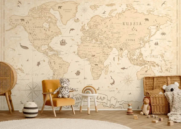 Antique Atlas | Made-to-Measure Kids Wallpaper | Artlook | FTD5P 352433