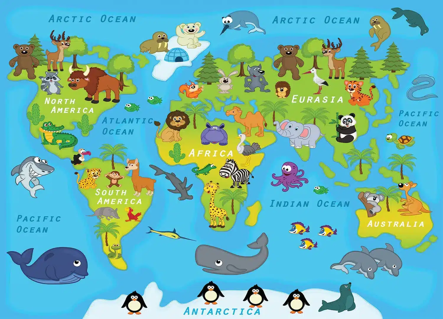 Cartoon World Friends | Made-to-Measure Kids Wallpaper | Artlook | FTD5P 352435