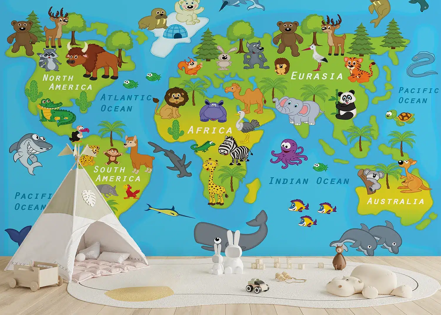 Cartoon World Friends | Made-to-Measure Kids Wallpaper | Artlook | FTD5P 352435 3