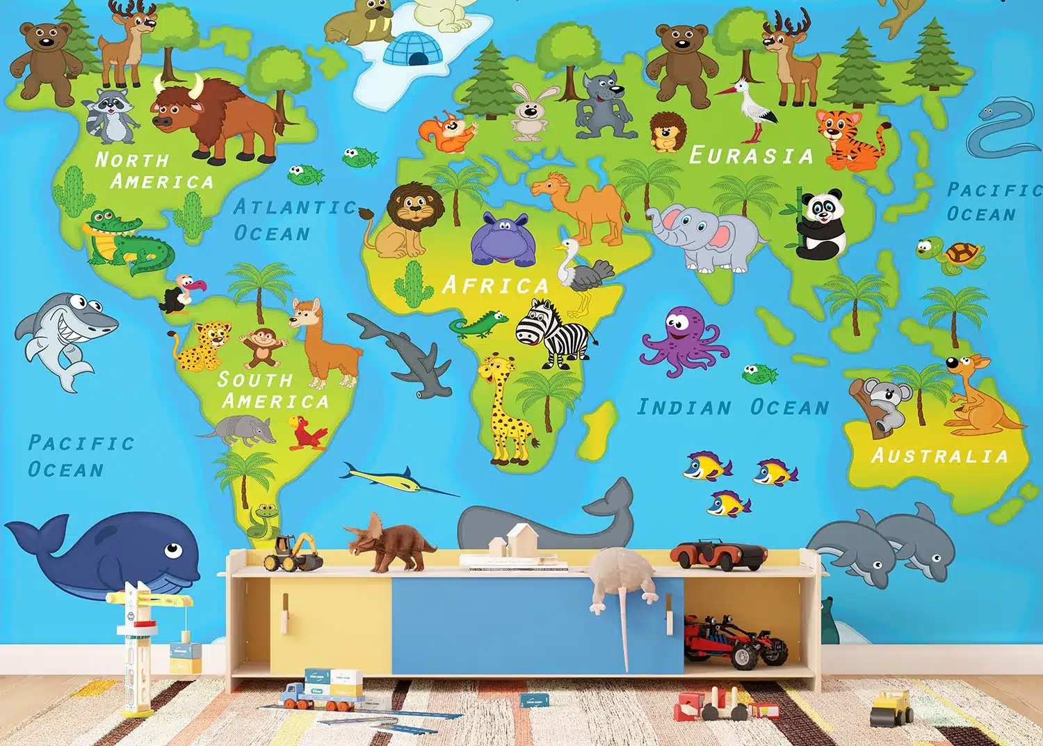 Cartoon World Friends | Made-to-Measure Kids Wallpaper | Artlook | FTD5P 352435 2