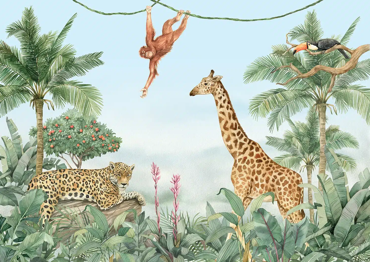 Blue Skyes Jungle | Made-to-Measure Kids Wallpaper | Artlook | FTD5P 352475