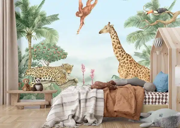 Blue Skyes Jungle | Made-to-Measure Kids Wallpaper | Artlook | FTD5P 352475