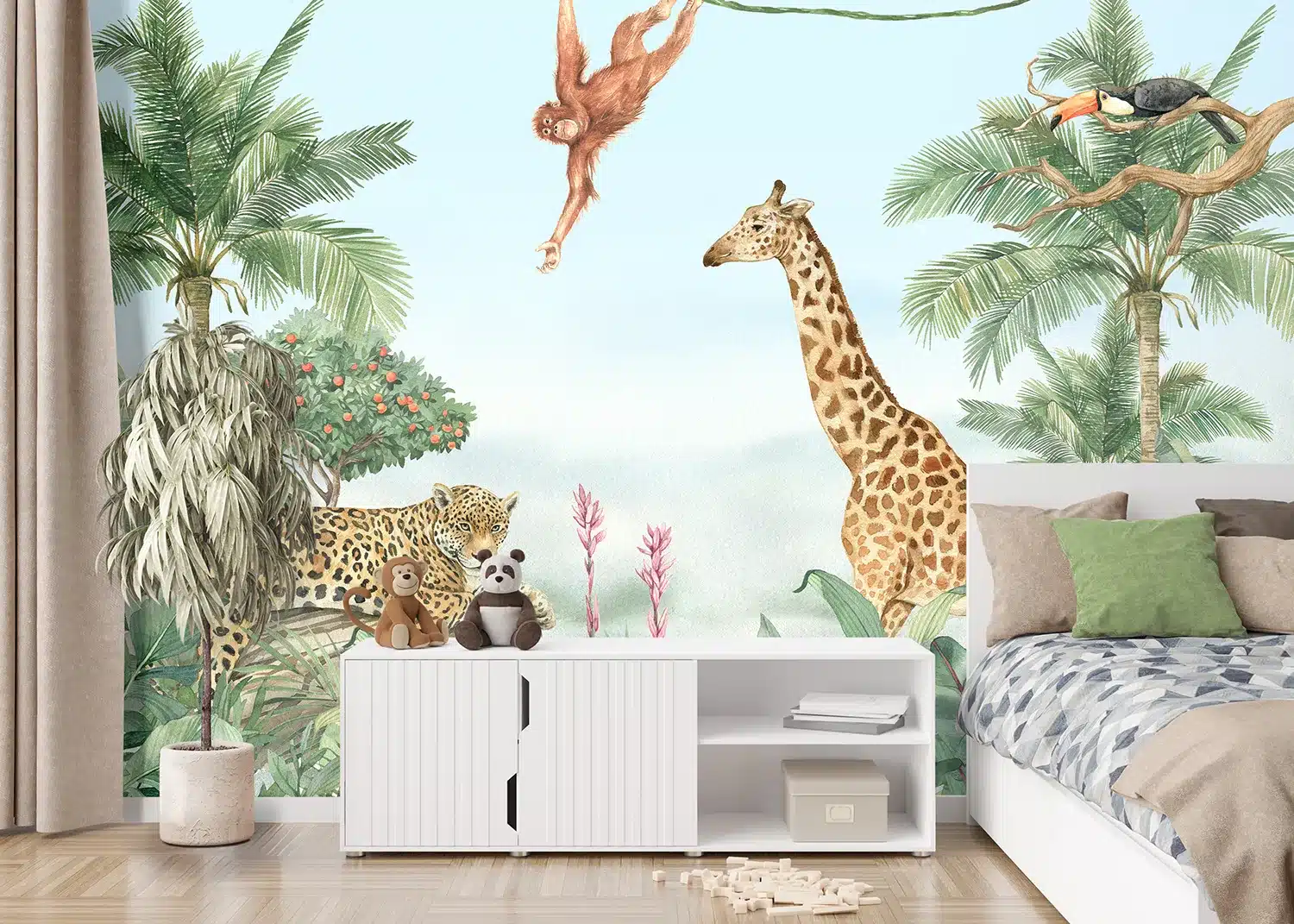 Blue Skyes Jungle | Made-to-Measure Kids Wallpaper | Artlook | FTD5P 352475 2