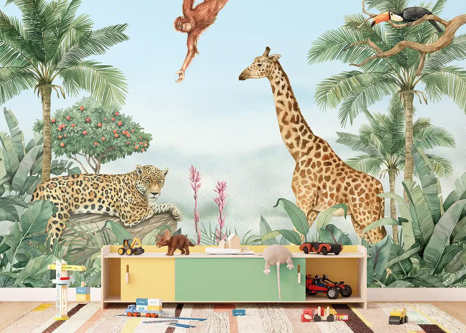 Blue Skyes Jungle | Made-to-Measure Kids Wallpaper | Artlook | FTD5P 352475 3