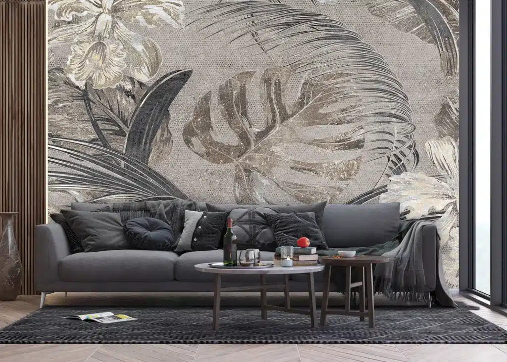 Wall Mural Monochrome Monstera, Made to Measure, FTNS 1249