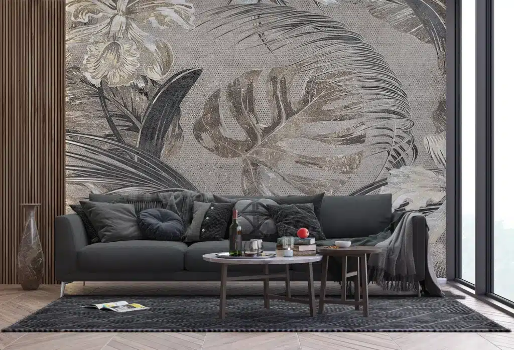 Wall Mural Monochrome Monstera, Made to Measure, FTNS 1249 4