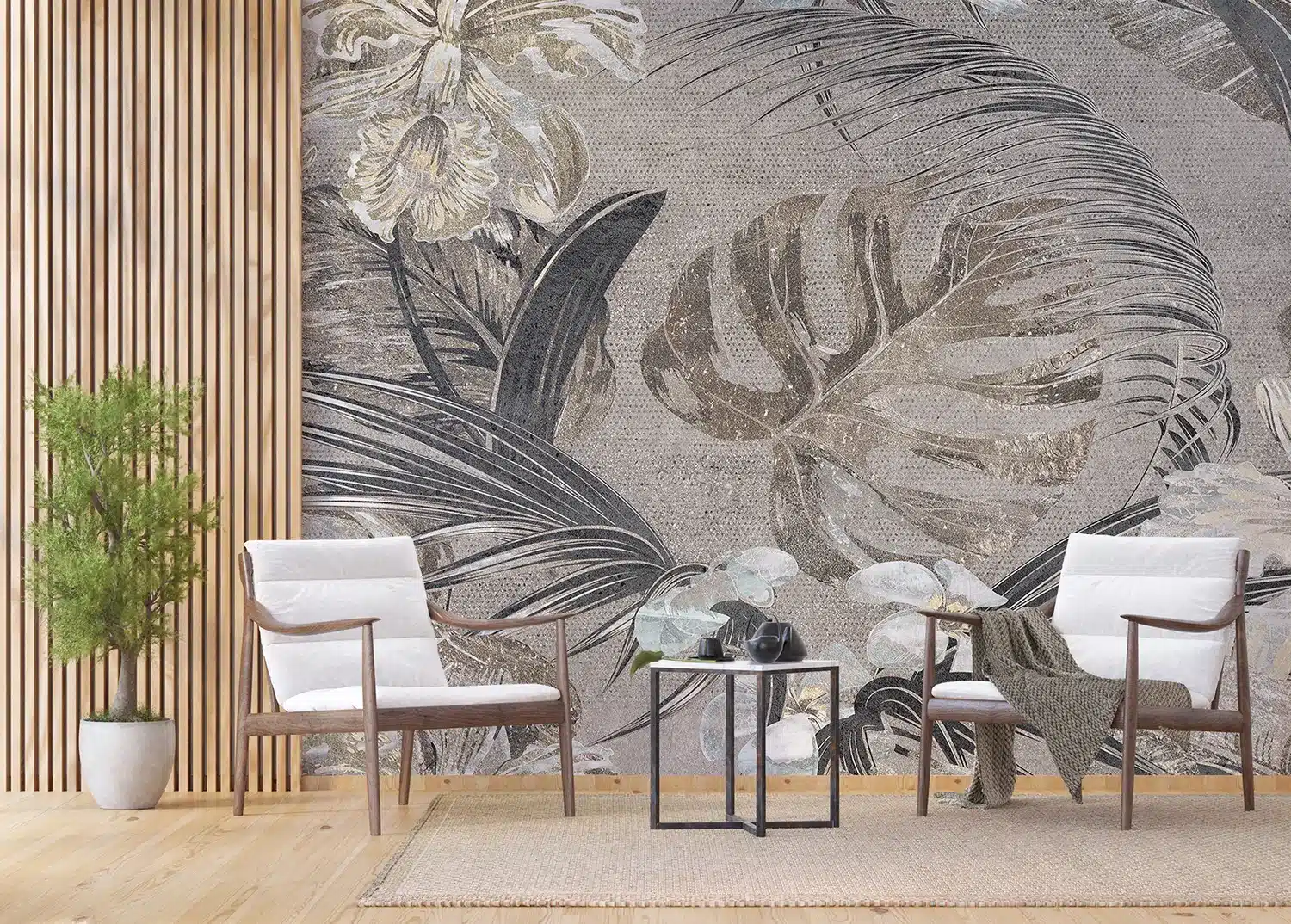 Monstera Composition | Made-to-Measure Wallpaper | Artlook | FTNS 1249 5