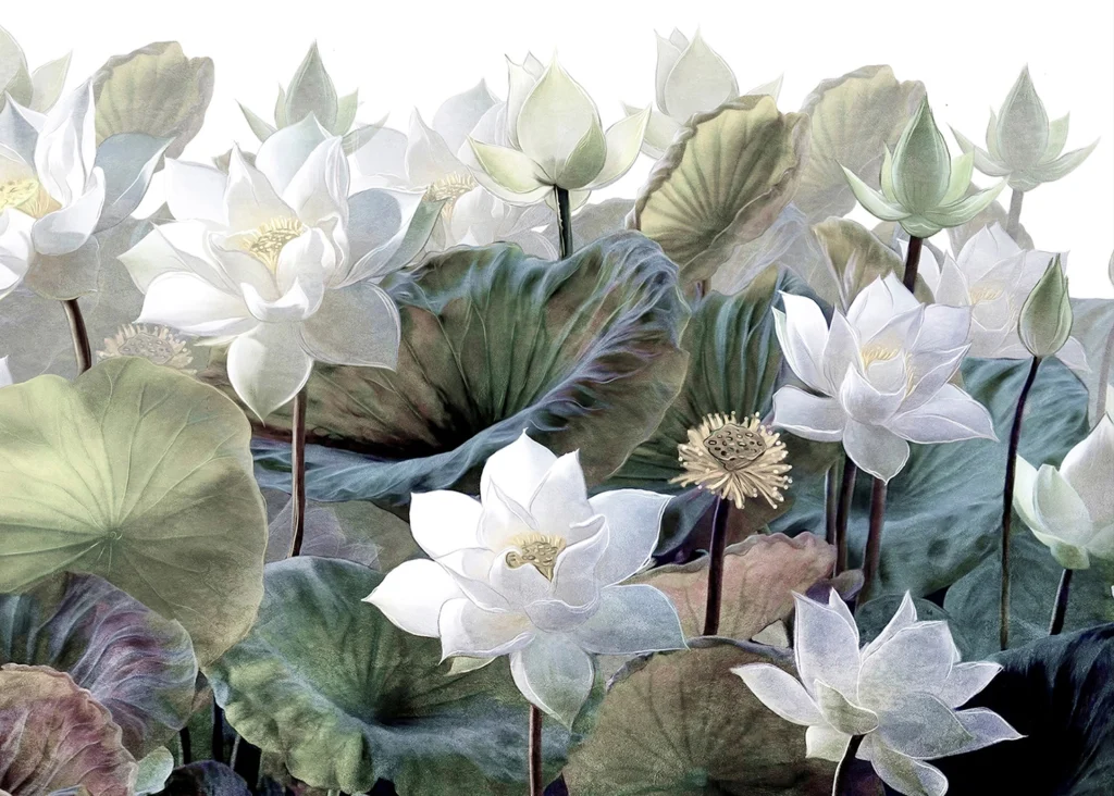 Wall Mural Emboss Flowers, Made to Measure, FTNS 1254