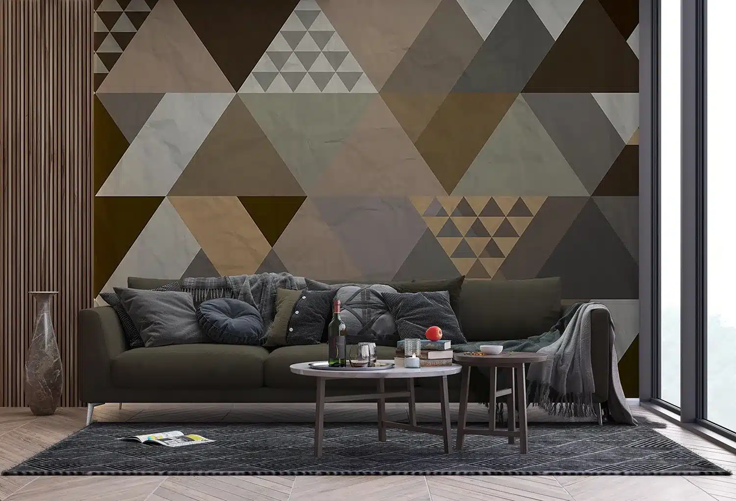 Cinnamon Triangle Abstraction | Made-to-Measure Wallpaper | Artlook | FTNS 1256 4