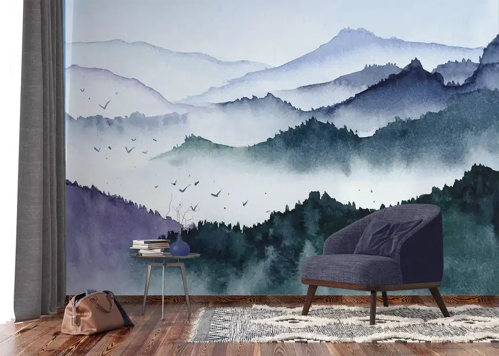 Wall Mural Watercolor Forest, Made to Measure, FTNS 1278 4