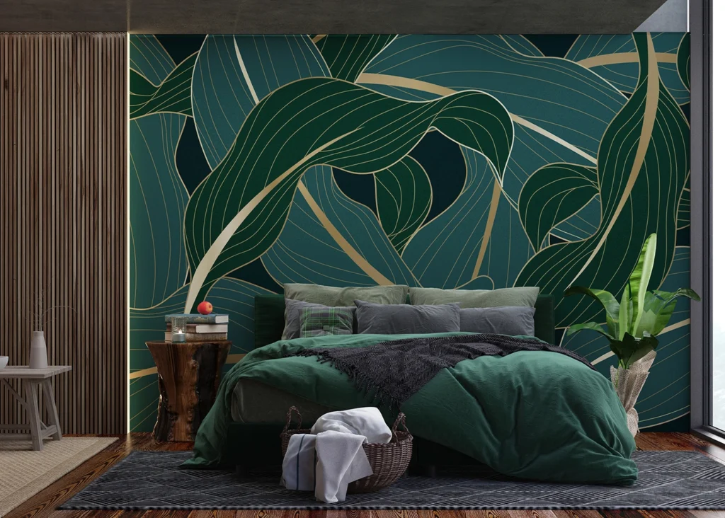 Wall Mural Night Leaves, Made to Measure, FTNS 1279
