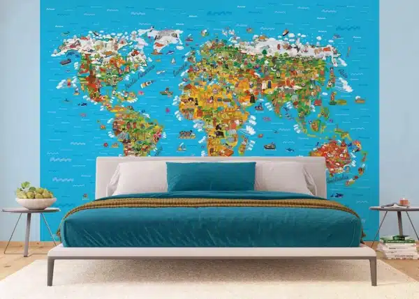 World Map for Kids | Made-to-Measure Kids Wallpaper | Artlook | FTNS 2441
