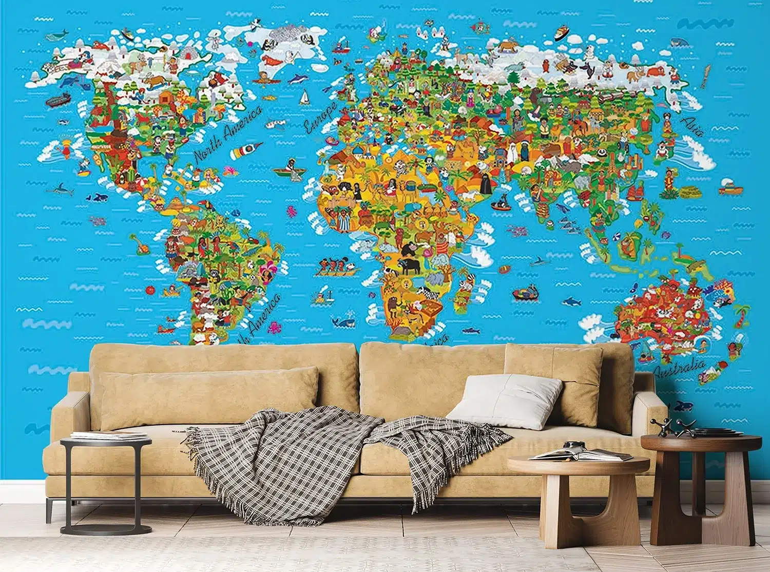 World Map for Kids | Made-to-Measure Kids Wallpaper | Artlook | FTNS 2441 4