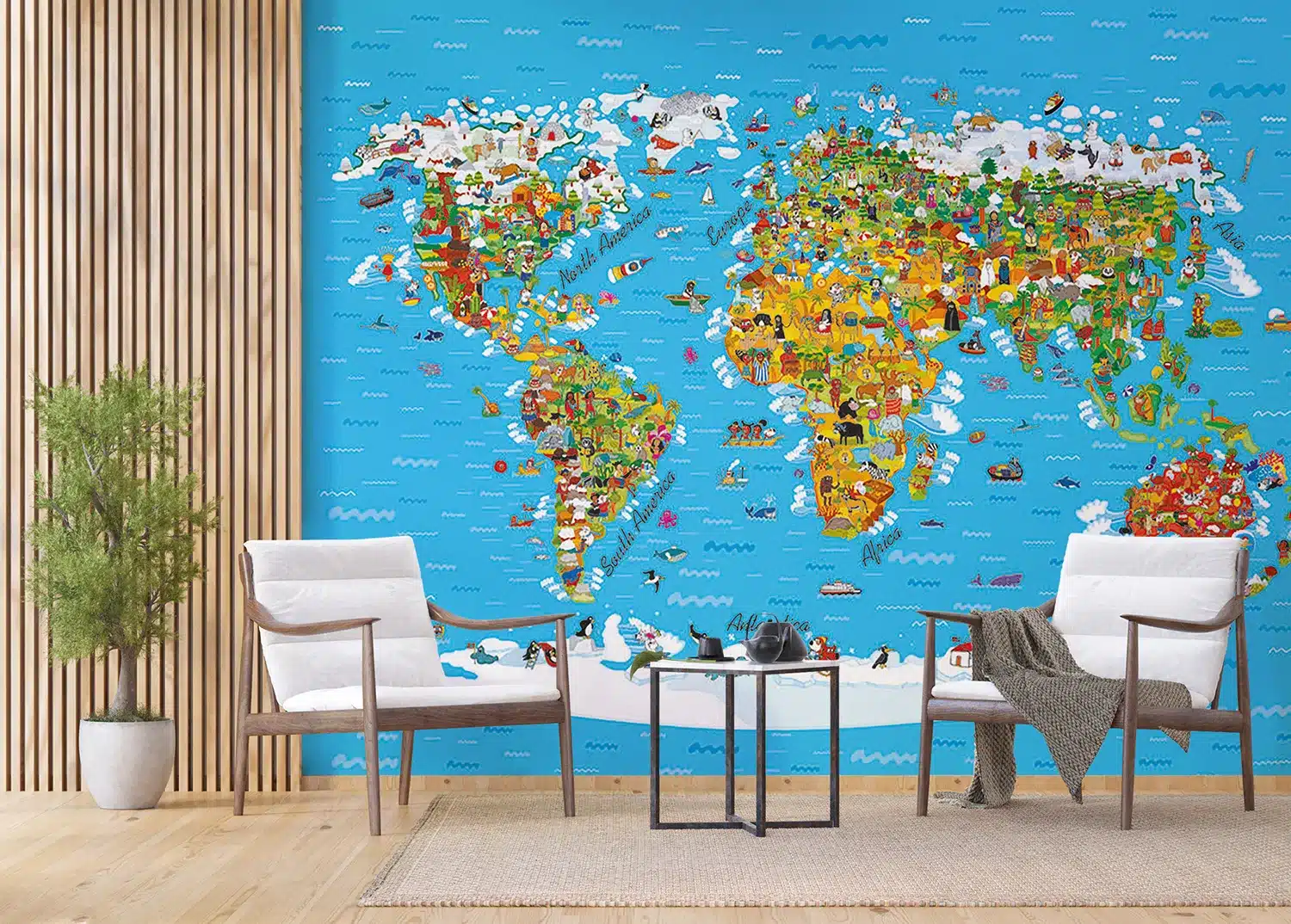 World Map for Kids | Made-to-Measure Kids Wallpaper | Artlook | FTNS 2441 5