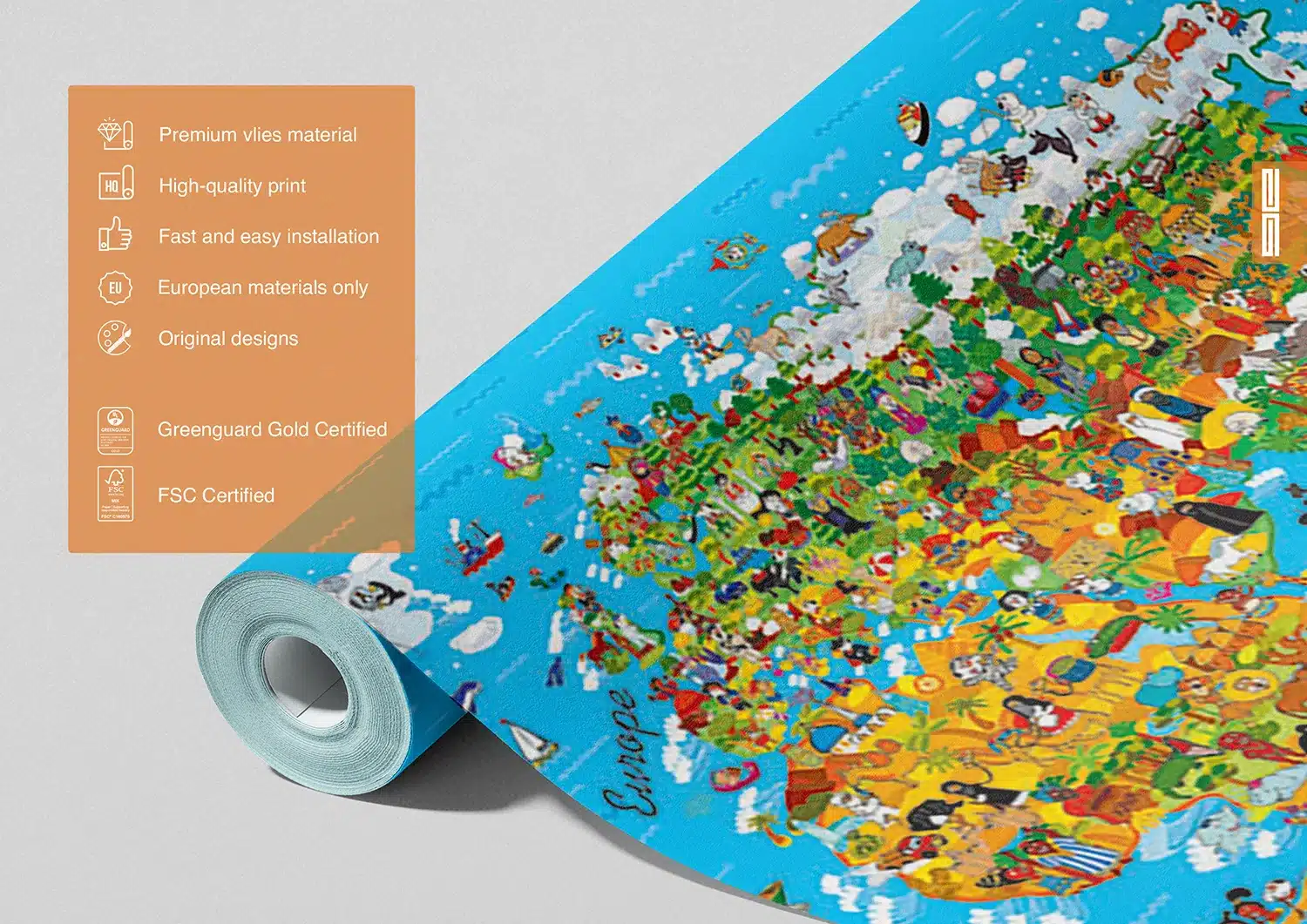 World Map for Kids | Made-to-Measure Kids Wallpaper | Artlook | FTNS 2441 7