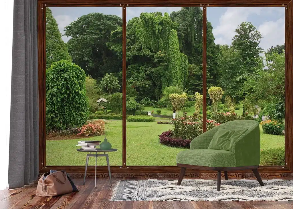 Wall Mural Window to Garden, Made to Measure, FTNS 2456