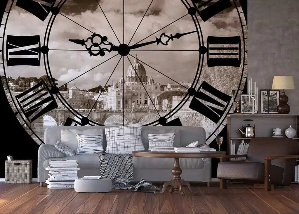 Wall Mural Old Clock, Made to Measure, FTNS 2477