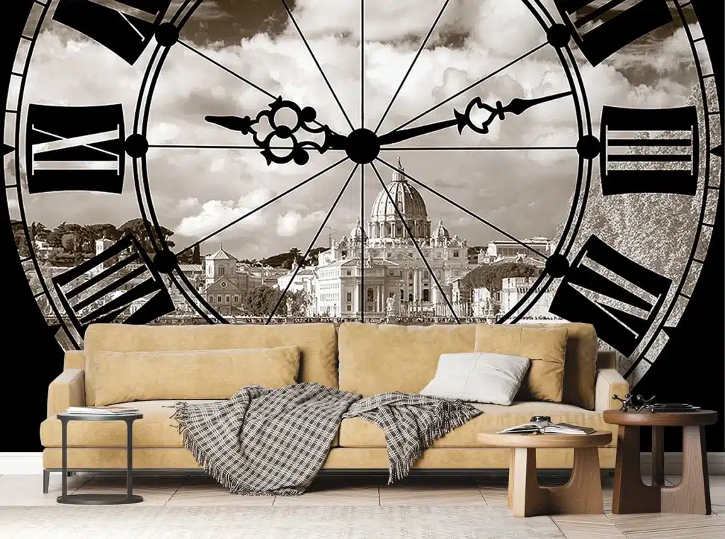 Wall Mural Old Clock, Made to Measure, FTNS 2477 3