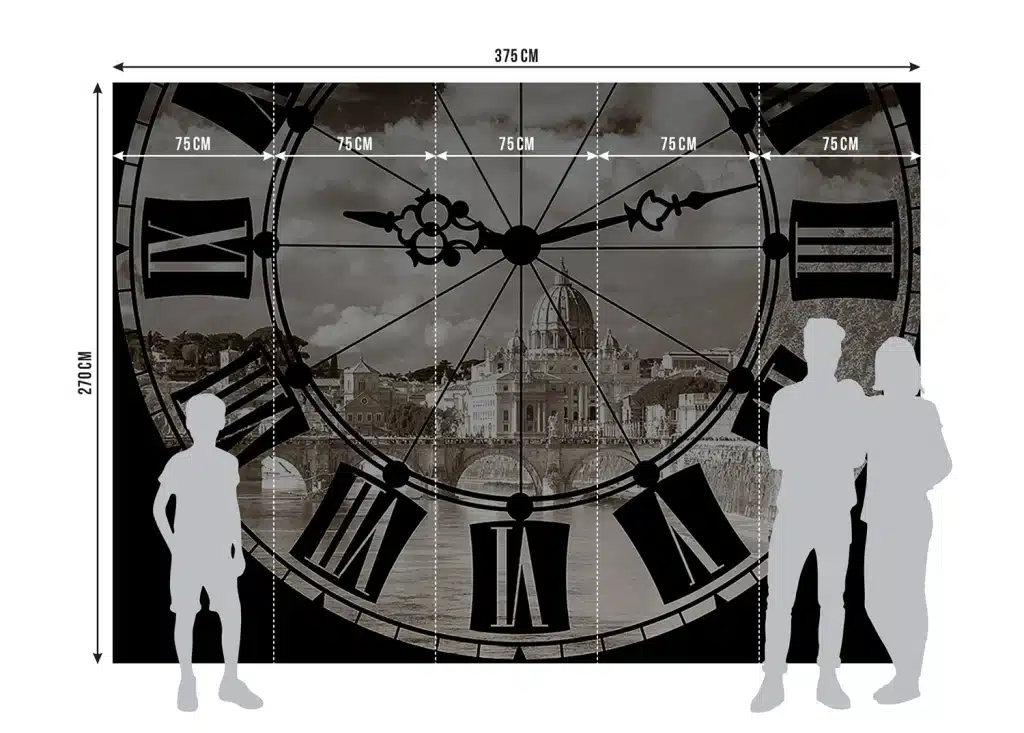 Wall Mural Old Clock, Made to Measure, FTNS 2477 7
