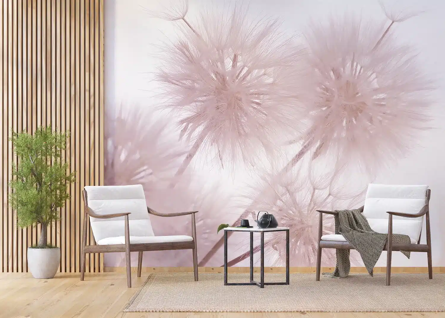 Pink Dandelions | Made-to-Measure Wallpaper | Artlook | FTNS 2493 5