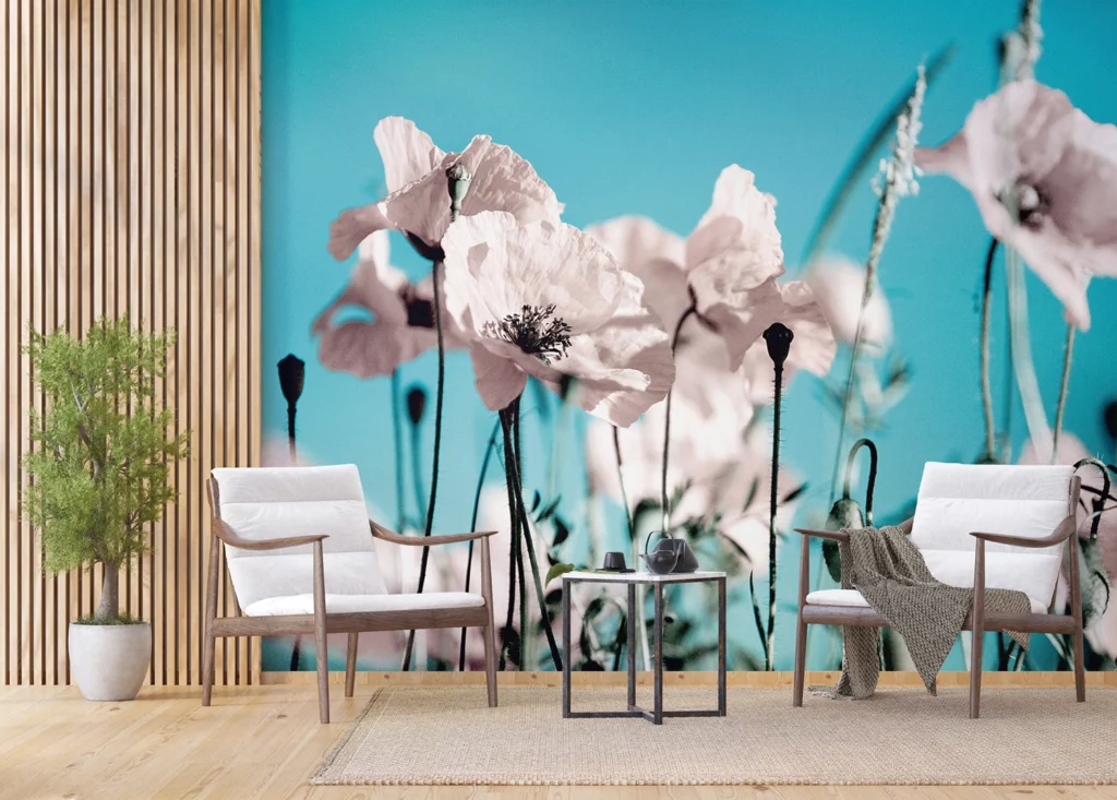 Wall Mural Poppies on Blue, Made to Measure, FTNXXL 0118 5